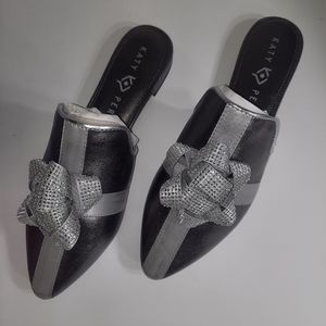Katy Perry | The Stephanie Bow Mules Gun Metal Grey Size 8 NWT